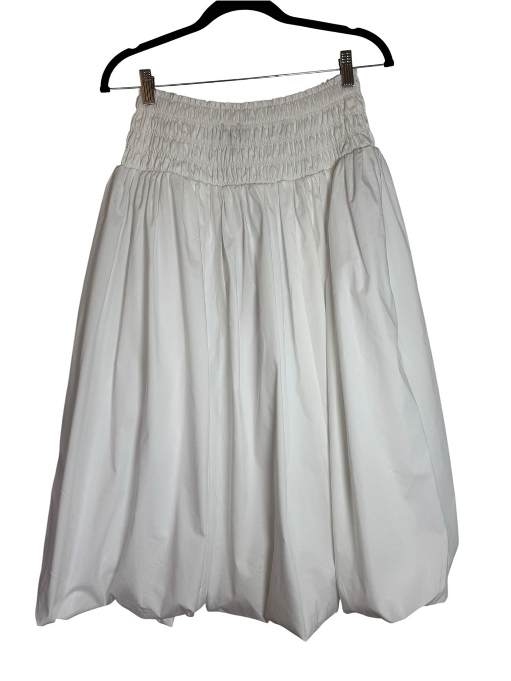 NWT Truth by Republic White Smocked Waist Bubble Hem A-Line Small Skirt - Picture 2 of 6